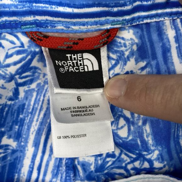 The North Face Women Sz 6 Swim Shorts Board Surf Cover Up Blue Floral Unlined - Picture 7 of 10
